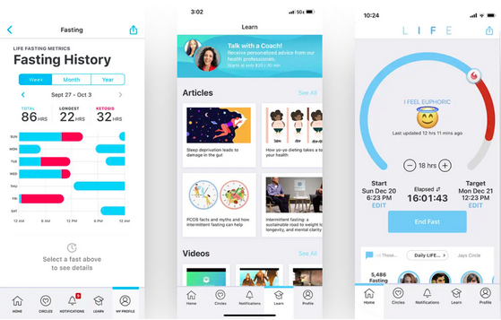 Screenshot of LifeOmic screens